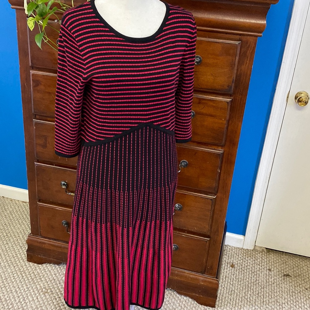 Gabby Skye red and black sweater dress